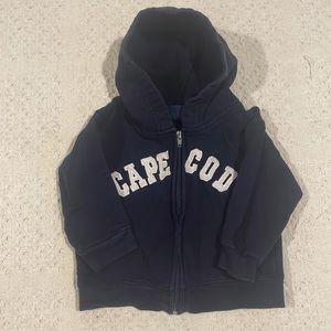Navy Blue Zip-Up Hooded Sweatshirt 24M
